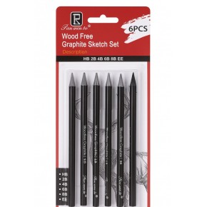 Ahşapsız Grafit Eskiz Seti 6Lı