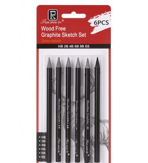 Ahşapsız Grafit Eskiz Seti 6Lı