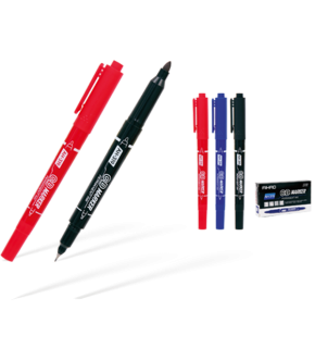 Aihao Asetat Kalemi Permanent Çift Taraflı Siyah AH-319 (1 Adet)