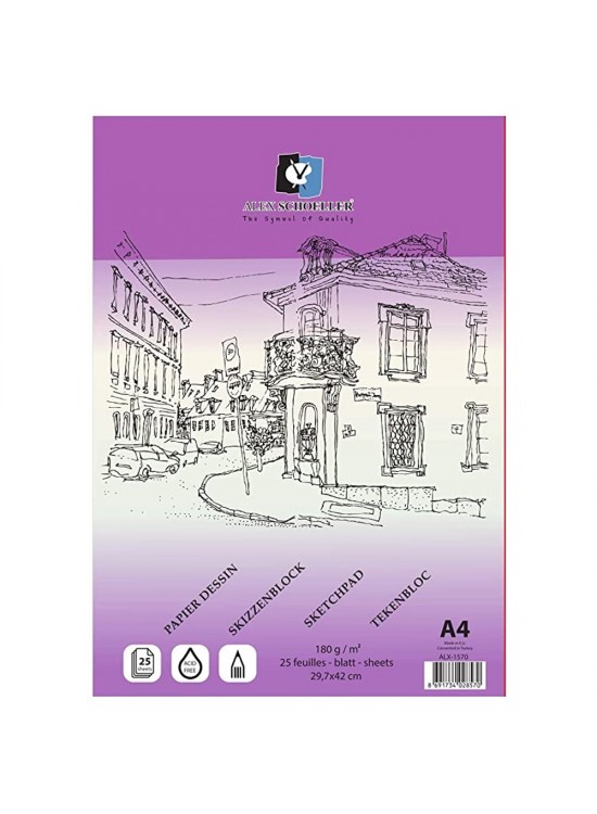 Alex Schoeller Çizim Blok A4 180 GR 25 Li Alx-1570