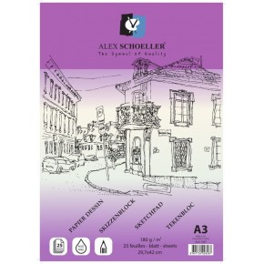 Alex Schoeller Eskiz Blok Yapışkanlı A3 180 Gr 25 Li Alx-1587