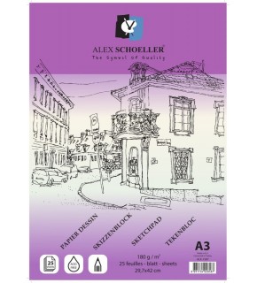 Alex Schoeller Eskiz Blok Yapışkanlı A3 180 Gr 25 Li Alx-1587
