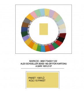 Alex Schoeller Fon Kartonu 160 GR 35x50 07 Açık Sarı (1 Adet)