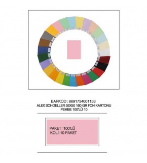 Alex Schoeller Fon Kartonu 160 GR 35x50 10 Pembe (1 Adet)