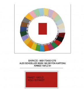 Alex Schoeller Fon Kartonu 160 GR 35x50 61 Kırmızı (1 Adet)