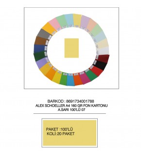 Alex Schoeller Fon Kartonu 160 GR A4 07 A Sarı (1 Adet)