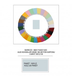 Alex Schoeller Fon Kartonu 25x35 No:03 A.Mavi 100 Lü