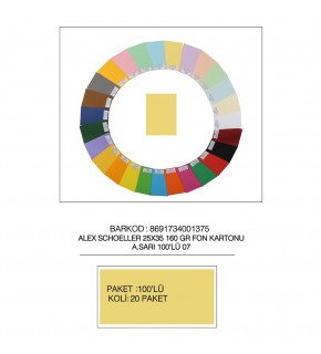 Alex Schoeller Fon Kartonu 25x35 No:07 A.Sarı 100 Lü
