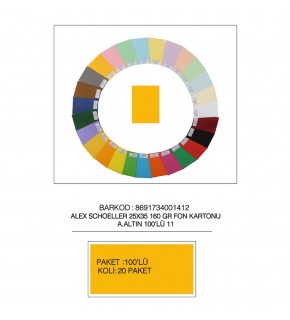 Alex Schoeller Fon Kartonu 25x35 No:11 A.Altın 100 Lü
