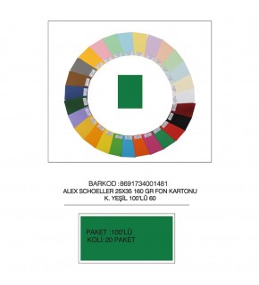 Alex Schoeller Fon Kartonu 25x35 No:60 K.Yeşil 100 Lü