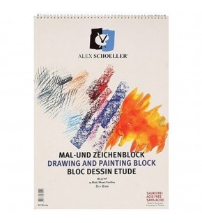 Alex Schoeller Resim Defteri Spiralli 35x50 Cm 120 GR 40 Lı  ALx-0787