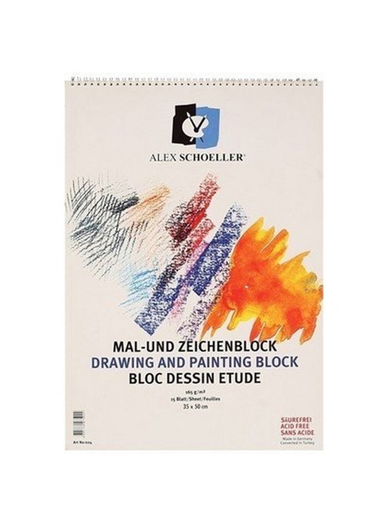 Alex Schoeller Resim Defteri Spiralli 35x50 Cm 120 GR 40 Lı  ALx-0787