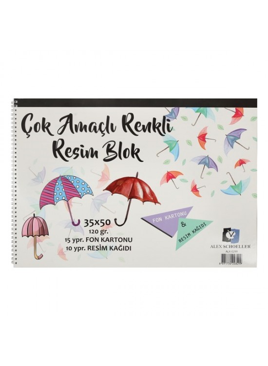 Alex Schoeller Resim Defteri Spiralli Çok Amaçlı 15 YP 35x50 120 GR ALX-0299 Alex Schoeller Resim Defteri Spiralli Çok Amaçlı 15 YP 35x50 120 GR ALX-0299