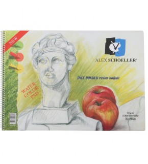 Alex Schoeller Resim Defteri Spiralli Şeffaf Kapak 120 GR 35X50 25 Syf.Alx-0823