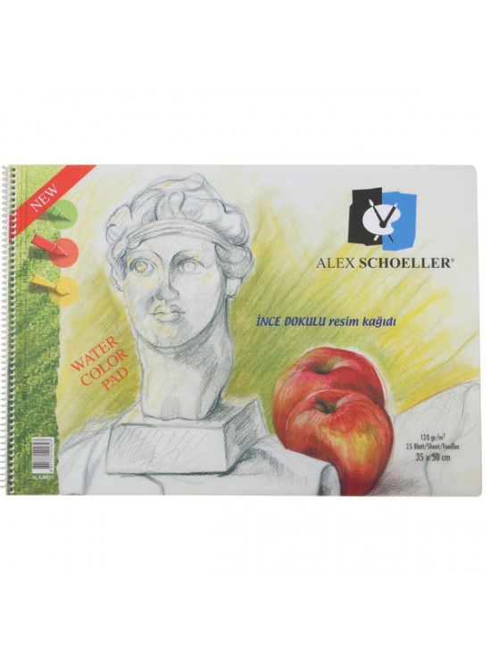 Alex Schoeller Resim Defteri Spiralli Şeffaf Kapak 120 GR 35X50 25 Syf.Alx-0823