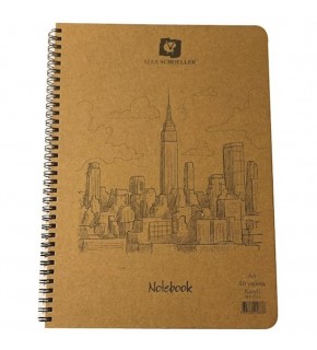 Alex Schoeller Spiralli A4 80 Li 70 GR Düz Kraft Sert Kapak.Alx-0862