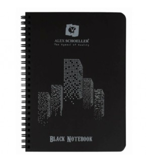 Alex Schoeller Spiralli Defter Plastik Kapak Siyah 60 YP A5 100.05