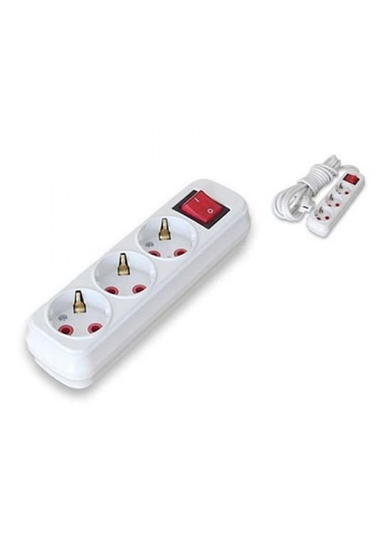 Almera 3lü 2mt Anahtarlı Topraklı Priz (9230202)