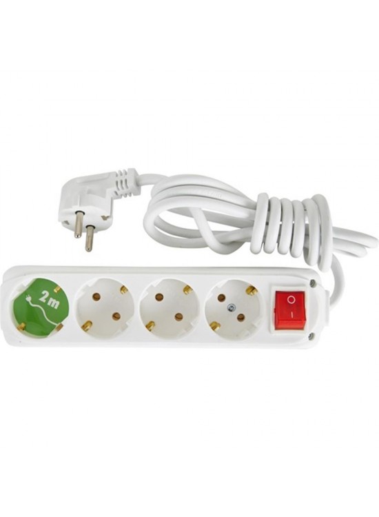 Almera 4lü 2mt Anahtarlı Topraklı Priz (9240202) Almera 4lü 2mt Anahtarlı Topraklı Priz (9240202)