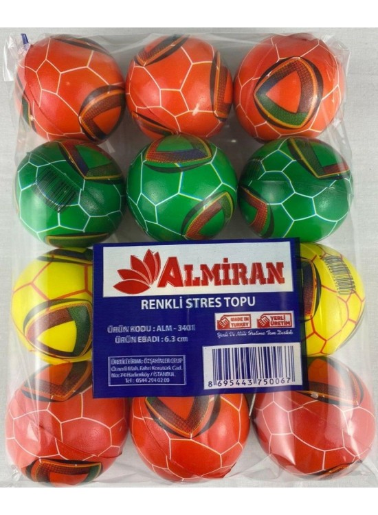 Almiran Stres Topu 6.3 cm Renkli (1 Adet)