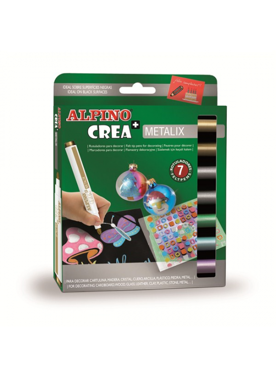Alpino Keçeli Boya Kalemi Metalix 7 Lİ Metalik Renkler AR000134 Alpino Keçeli Boya Kalemi Metalix 7 Lİ Metalik Renkler AR000134