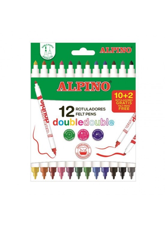 Alpino Keçeli Kalem Çift Yönlü12 Renk AR-002013 Alpino Keçeli Kalem Çift Yönlü12 Renk AR-002013