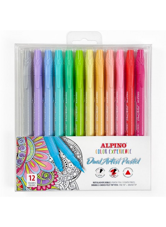 Alpino Keçeli Kalem Dual Art 12 Li Pastel Renk-Çift Yön Alpino Keçeli Kalem Dual Art 12 Li Pastel Renk-Çift Yön