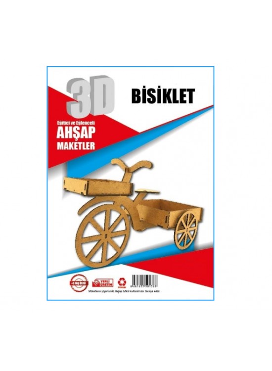 Alsa 3D Ahşap Maket Yap Boya Bisiklet