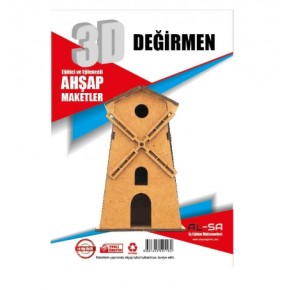 Alsa 3D Ahşap Maket Yap Boya Değirmen