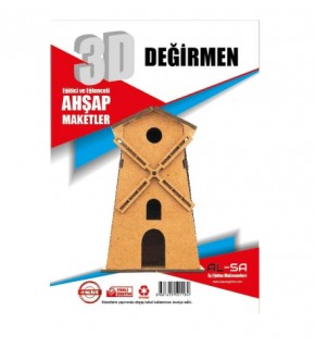 Alsa 3D Ahşap Maket Yap Boya Değirmen