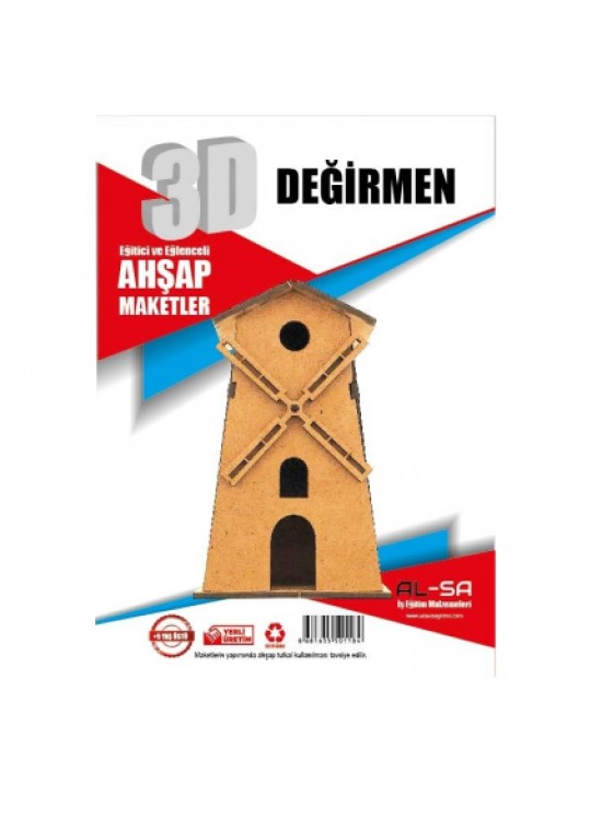 Alsa 3D Ahşap Maket Yap Boya Değirmen Alsa 3D Ahşap Maket Yap Boya Değirmen