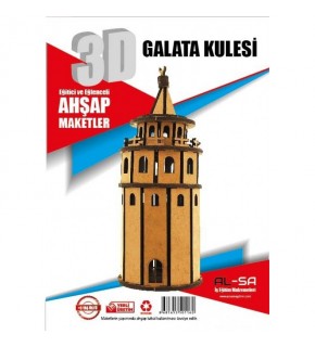 Alsa 3D Ahşap Maket Yap Boya Galata Kulesi