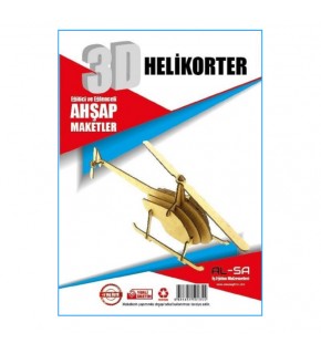 Alsa 3D Ahşap Maket Yap Boya Helikopter