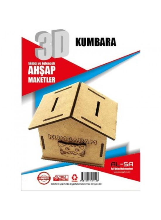 Alsa 3D Ahşap Maket Yap Boya Kumbara Alsa 3D Ahşap Maket Yap Boya Kumbara