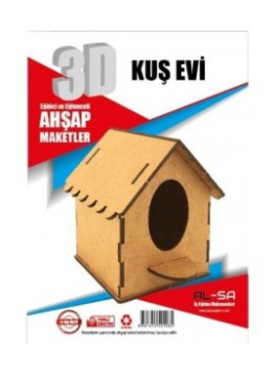 Alsa 3D Ahşap Maket Yap Boya Kuş Evi