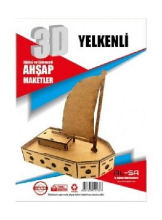 Alsa 3D Ahşap Maket Yap Boya Yelkenli