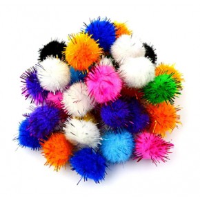 Alsa Ponpon Simli Karışık Askılı (1 Adet)