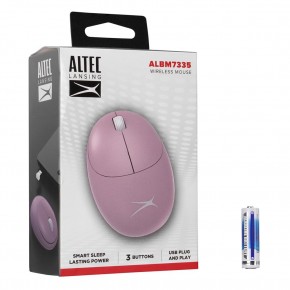 Altec Lansing ALBM7335 Pembe 2.4GHz USB 1200DPI Alkalin Pilli Kablosuz Mouse