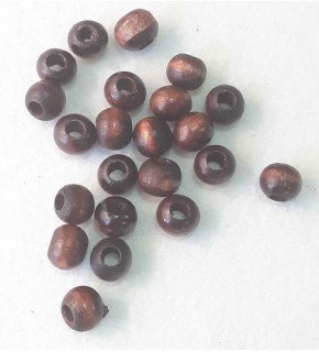 Çanta Aksesuar 10 Adet Ahşap Yuvarlak Boncuk. (Koyu Renk)