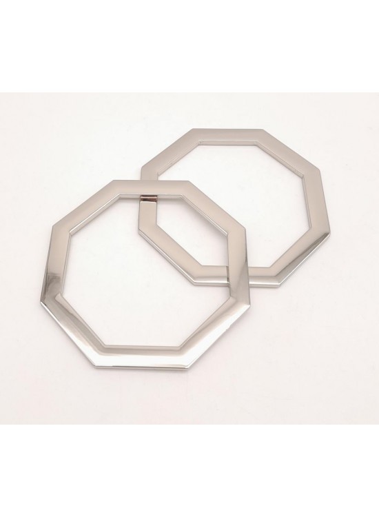 Çanta Aksesuar 10 cm Sekizgen Gümüş Metal Çanta Sapı