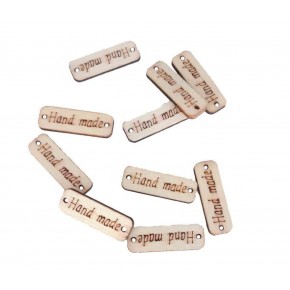 Çanta Aksesuar 10'Lu Ahşap Dikdörtgen Etiket 1X3 Cm No:4
