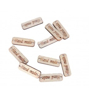 Çanta Aksesuar 10'Lu Ahşap Dikdörtgen Etiket 1X3 Cm No:4