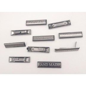 Çanta Aksesuar 10 lu Handmade Yazılı Metal Etiket Plaka Süs Füme Renk