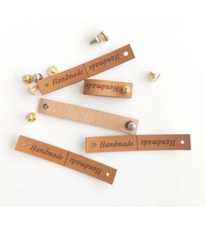 Çanta Aksesuar 10'Lu Vidalı Suni Deri Etiket 1X7 Cm Light Gold Metalli