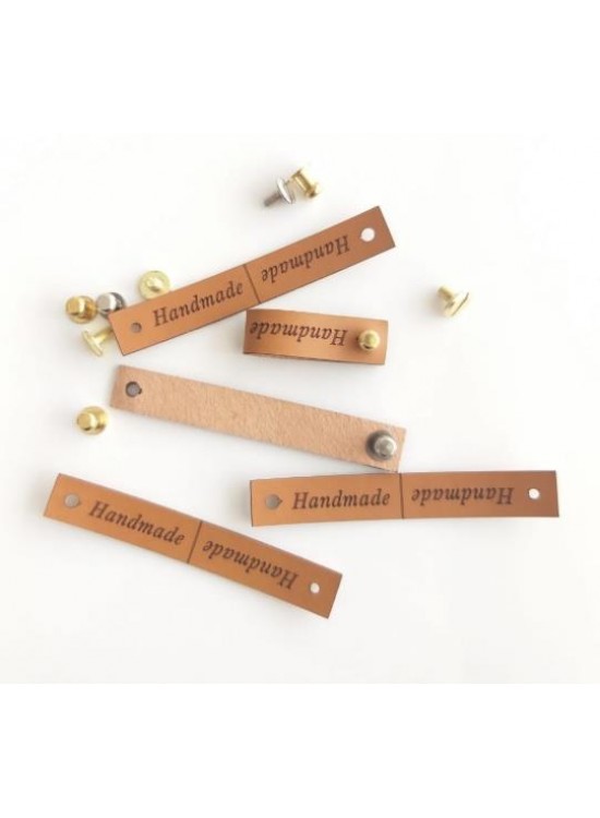 Çanta Aksesuar 10'Lu Vidalı Suni Deri Etiket 1X7 Cm Light Gold Metalli