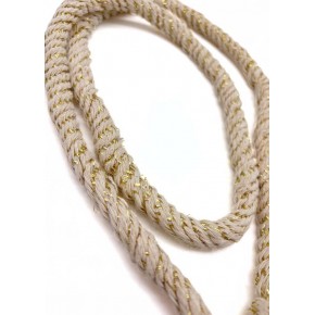 Çanta Aksesuar 10 mm 1 metre Simli  Pamuklu Halat