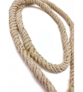 Çanta Aksesuar 10 mm 1 metre Simli  Pamuklu Halat