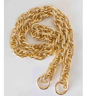 Çanta Aksesuar 100 Cm Çift Halka Döngülü Zincir Yaylı Halkalı Light Gold Renk