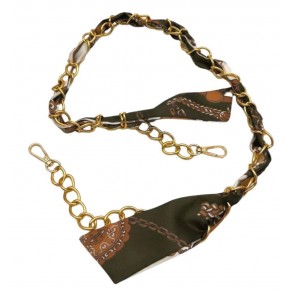 Çanta Aksesuar 100 cm Light Gold Renk Fularlı Kancalı Çanta Zinciri