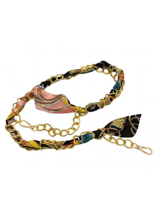 Çanta Aksesuar 100 cm Light Gold Renk Fularlı Kancalı Çanta Zinciri